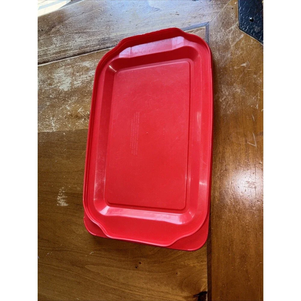 Pyrex Ware 233PC casserole red lid (lid only) 15.5” X 9.75” For 9x13 Baking Dish